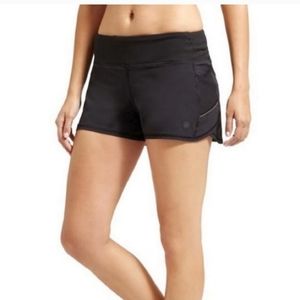 Athleta Ready set go black running shorts